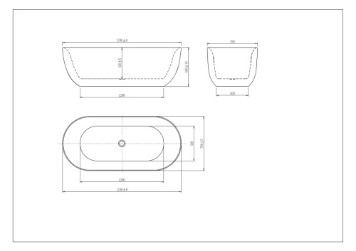 Ванна акриловая Aquatek АФИНА AQ-144778BL 170х80 отдельностоящая овальная с ножками - фото 2